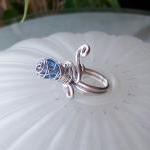 Blue Wire Wrapped Ring - si..