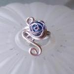Blue Wire Wrapped Ring - si..
