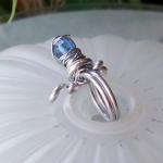 Blue Wire Wrapped Ring - si..