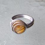 Tiger Eye Wire Wrapped Ring..