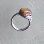 Tiger Eye Wire Wrapped Ring..