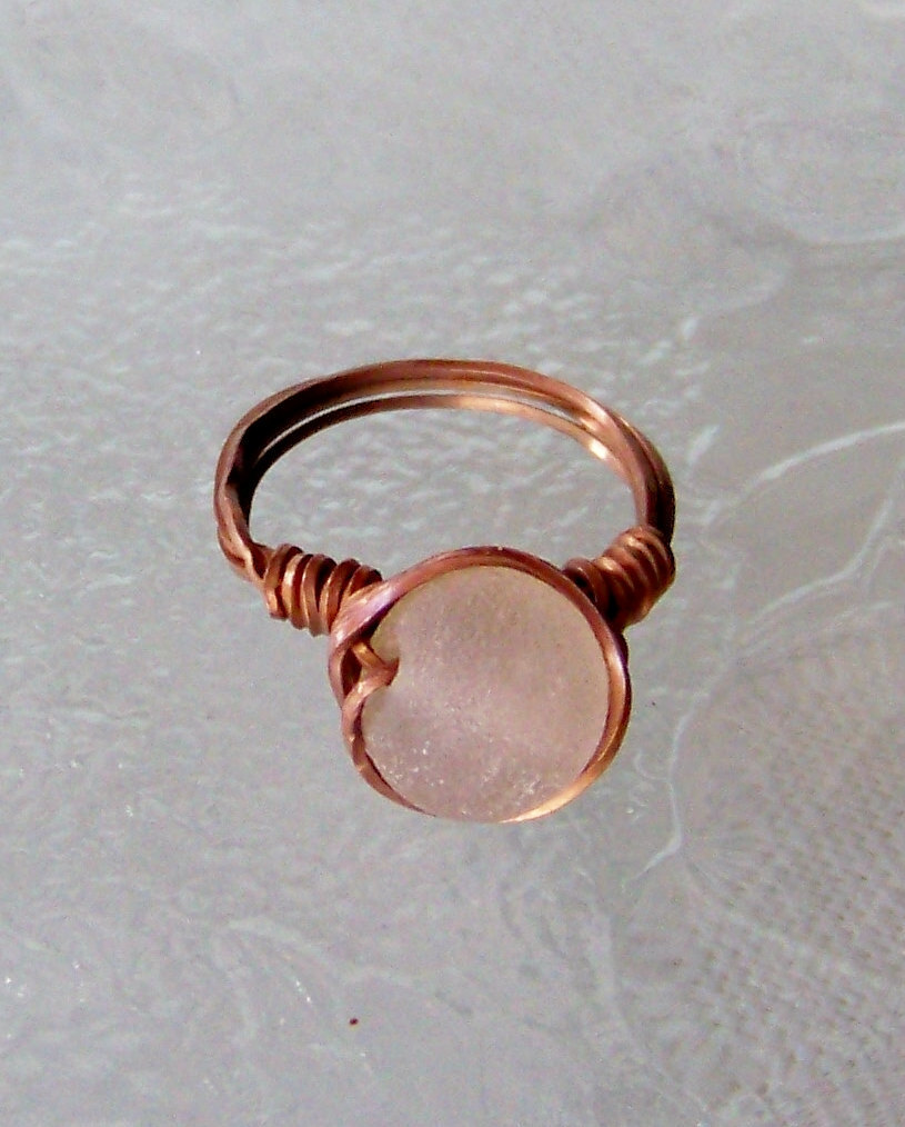 Ring size 6 - Twisted Antiqued Copper Wire Wrapped OOAK Art Ring
