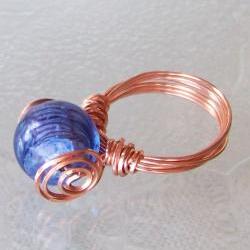 Ring size 7 - Twisted Copper Wire Wrapped OOAK Art Ring