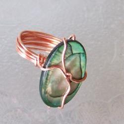 Ring size 7 - Twisted Copper Wire Wrapped OOAK Art Ring