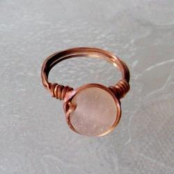 Ring size 6 - Twisted Antiqued Copper Wire Wrapped OOAK Art Ring