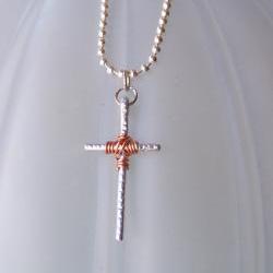 Simpe Cross Pendant and silver plated ball chain