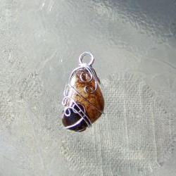 Quartz Stone Wire Wrapped Art Pendant
