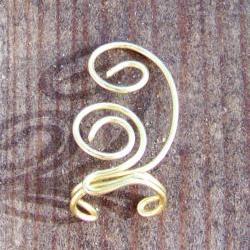 Ear Cuff - Swirls Solid Brass Wire Wrapped